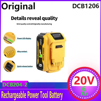 DCB200 20V 6000mAh Сменяеми литиево-йонна батерия, Съвместим С Батерия Dewalt 18 Volt MAX Power Tools DCB205 DCB201 DCB203