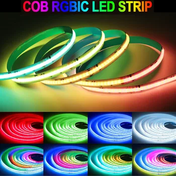 RGBIC COB Led Лента 24-720 светодиода/m 5 M RGB IC Адресируеми COB Led ленти Гъвкави Led Лента Dream Color Home Room Decor