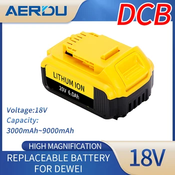 Подмяна на електрически инструменти 6.0 Ah 18V MAX Battery За DeWalt DCB184 DCB181 DCB182 DCB200 20V 10ah 8ah 5ah 4ah 3ah 18Volt 20V Battery