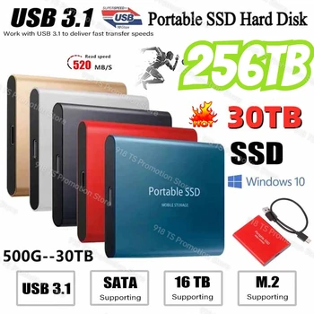 Преносим SSD Оригинален Твърд диск 128 TB 64 TB SSD 2,5 Инча, 500 GB Твърд диск disco duro Electronics за Преносими компютри и Мобилни Телефони
