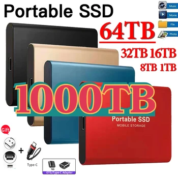Преносим външен SSD диск е 1 TB 4 TB Високоскоростен мобилен 2ТВ твърд диск външен твърд диск за лаптоп/mac/телефон USB3.1