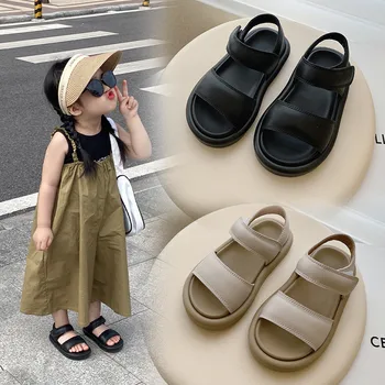 Сандали за момичета 2023 Летни Нови Детски Плажни обувки с отворени пръсти на мека подметка За момчета, Детска градинска обувки, Детски Ежедневни сандали